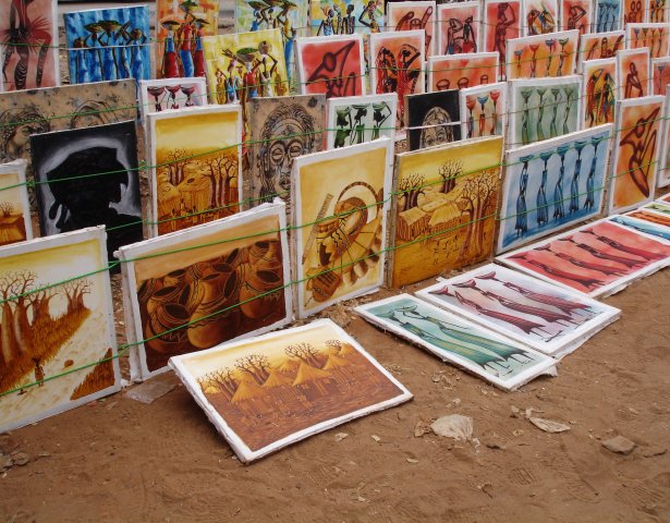 Souvenir-Postkarten auf dem Markt von Luanda