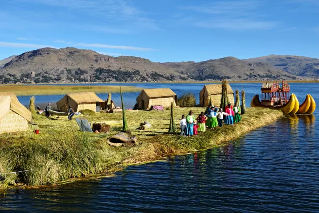 High mountain Lake Titicaca in Bolivia