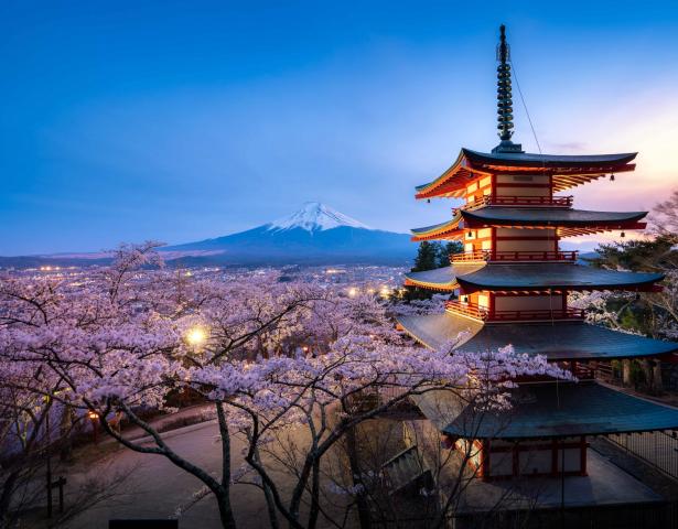 Fujiyoshida, Japan at Hureito Pagoda