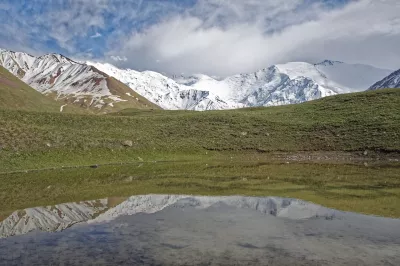 A lake among the mountains in Kyrgyzstan