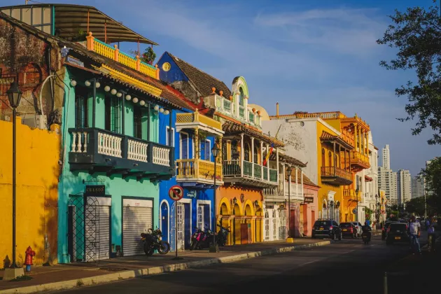 Colorful houses in Cartagena