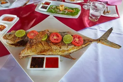 Meeresfrüchte in einem Restaurant auf den Malediven