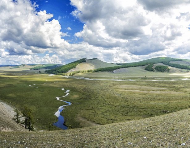 Fluss in der Mongolei