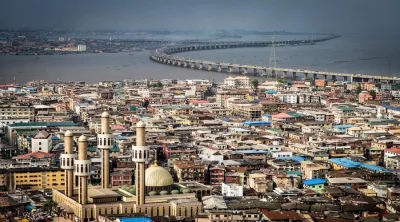 Ansicht von Gebäuden in der Stadt Lagos, Nigeria