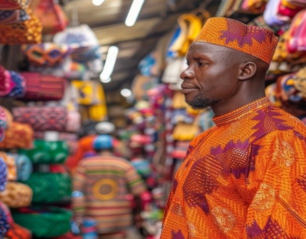 Ein Mann auf dem Markt, Nigeria