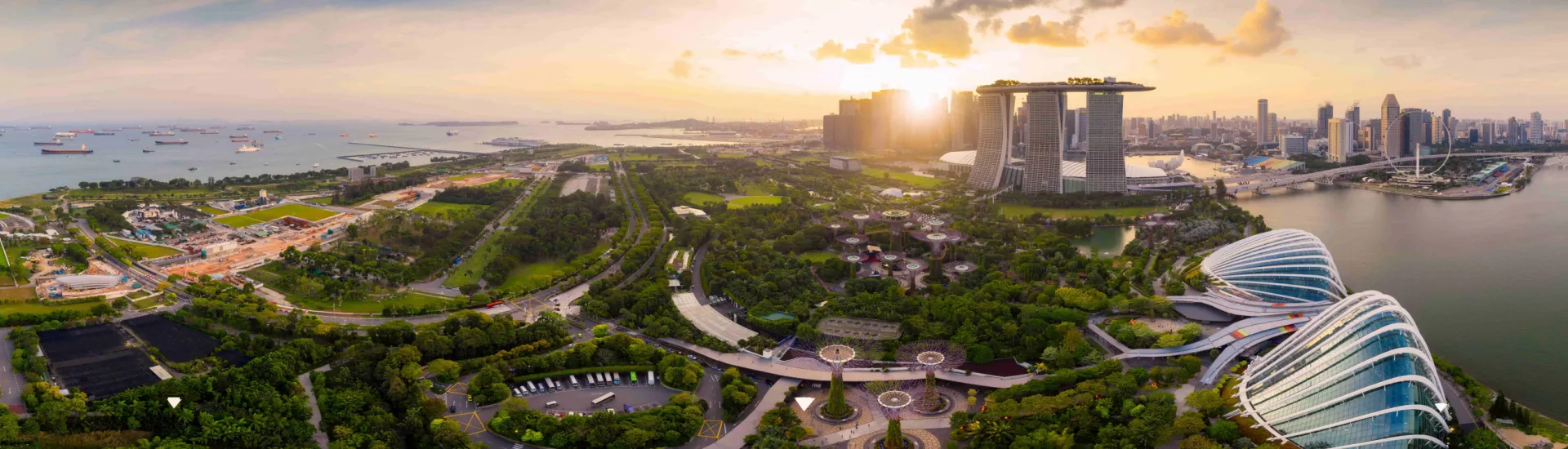 Die Stadt Singapur aus der Vogelperspektive