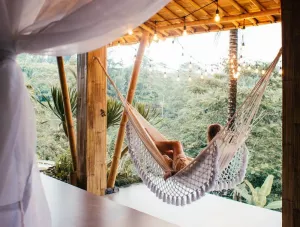 Woman in a hammock