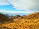 Lindis Pass Golden Hills, Neuseeland