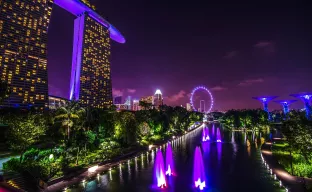 Marina Bucht von Singapur, Nachtansicht